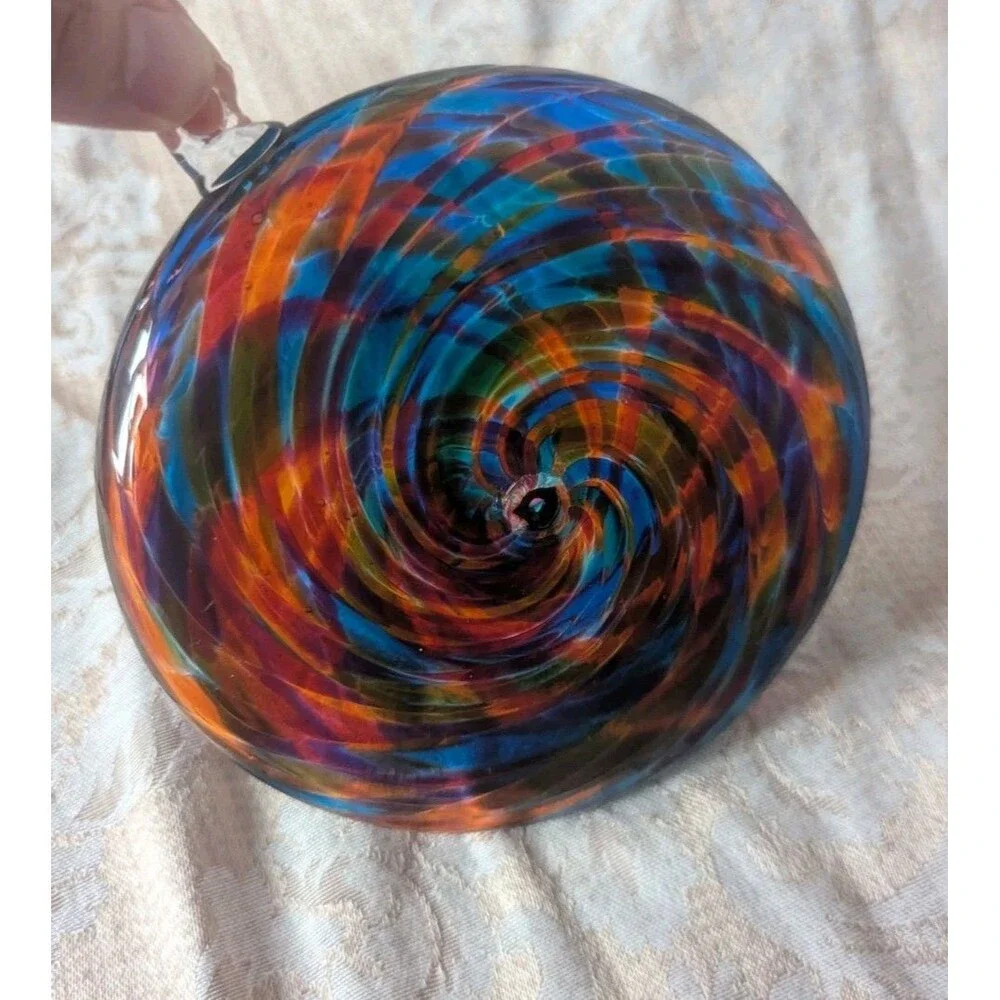 Vermont Little River Hotglass Studio Blown Glass Rainbow Christmas Ornament